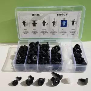 차량용 패스너 100PCS 볼트 클립 자동차 나사 고정핀 너트 범퍼 도어 부품 탭 수리