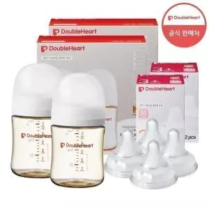더블하트 3세대 160ml 젖병 4개 젖꼭지 4개 선택하기 GST MNS