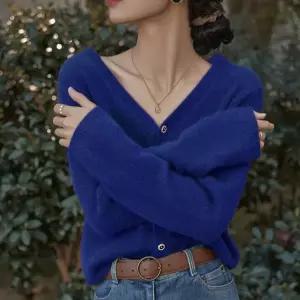 코발트블루 가디건 파란색 하늘색 파랑색 버건디