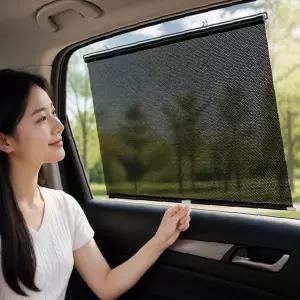 차량용 측면 창문 메쉬 햇볕 차단 커버 정전기 부착 통풍 자외선 차단 운전석