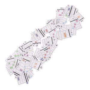57pcs 기타 코드 가이드 초보자 휴대용 교육용  차트 음악 연습 학습 포스터