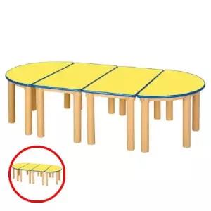 헤이지 C0502 H47 2 안전 노랑 유치 책상 기본다리 530MM 유치원원목책상 반원책상 반원식탁