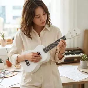 하모니 입문용 우쿨렐레(21인치) (화이트) 콘서트우크렐레 입문용우쿨렐레 입문용악기 간단한악기