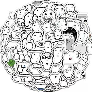 72PCS 추상 눈 거품 고양이 낙서 스티커 Scrapbooking 콜라주 재료 헬멧 전화 워터 컵 벽 메모장 장식