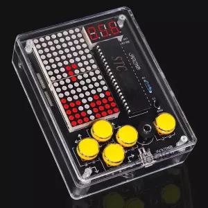 DIY 업그레이드 된 픽셀 게임 콘솔 전자 키트 빨간색 LED 도트 매트릭스 디지털 튜브 디스플레이 납땜 연습