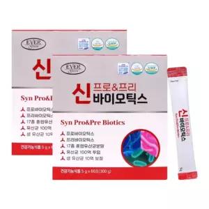 프로 프리 바이오틱스 신바이오틱스 유산균 분말 5g 60포 2개