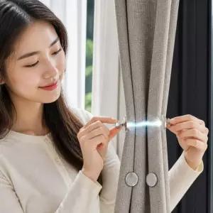 자석 커튼 홀더 2쌍 모기장 방충망 의류 고정 버튼 마그네틱