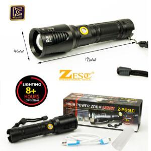제스트 Z-P99C 충전 줌랜턴 5500루멘 손전등 LED 후레쉬 26650 18650 건전지