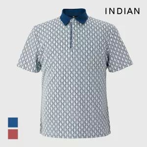 [INDIAN] 레터링 피케이 하프티셔츠_MIGAS3M2431