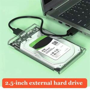 USB 3.0 외장 하드 드라이브 인클로저 2.5 인치 SATA에서 USB3.0 UASP 클리어 휴대용 케이스 2T HDD 도구가