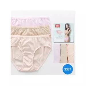 [BYC] 여성면팬티 미디 순면 면100 베이직 무지 팬티 3매 세트_P367408654