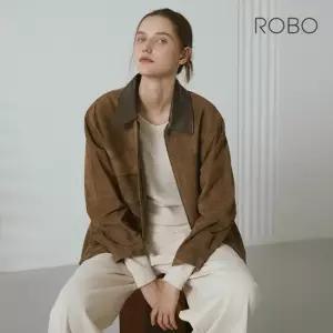로보 [온플] 25FW 이태리 스웨이드 레더카라 워크자켓