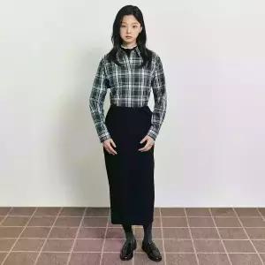 빈폴 레이디스 B. my 체크 오버핏 셔츠 네이비 BF5X64N22R BF5X64N22RBF