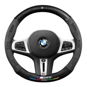 BMW 핸들커버 스티어링휠 카본 535i 5시리즈 커버 수입(블 원형) 528i 가죽 GT
