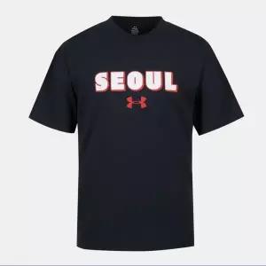 매장정품 언더아머 6015439 001 블랙 남녀공용 서울 랜드마크 SS 반팔티셔츠