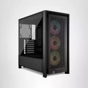 CORSAIR 4000D RS ARGB 프레임 모듈형 미드 타워 ATX PC 케이스 고풍량 3배 사전 설치 팬 인피니레일TM