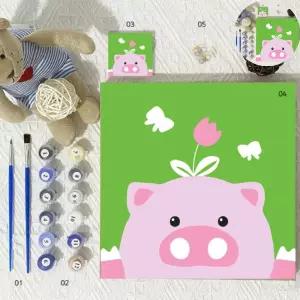 4종 1개 동물 DIY 유화 그림 그리기 세트 키트 캔버스 해바라기그림
