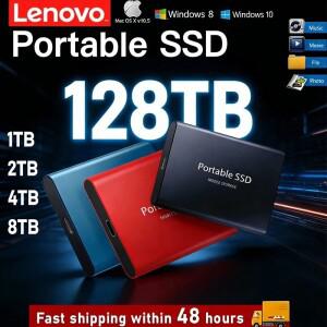 레노버 솔리드 스테이트 디스크 1TB 외장 하드 드라이브 고속 USB3.1 휴대용 SSD PC/노트북/맥/폰용