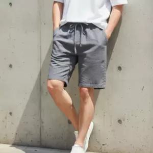 남성 린넨 밴딩 5부 반바지 여름 쿨 마혼방 팬츠 데일리 여행