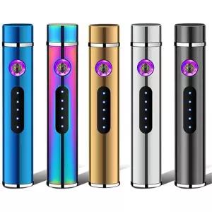 원형 USB 충전 더블 아크 전기 라이터 가스 없는 플라즈마 라이터 세트
