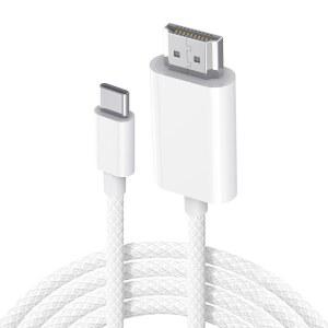 AISONK USB C TO HDTV 케이블 4K@60HZ 2.0 6FT 썬더볼트 3 /4 TYPEC 코드 아이폰호환 15 /16 /17 시리즈 애플호환 아이패드호환 PRO 삼성제품호환 S24 SURFACE TV 모니터 프로젝터용
