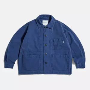 에스피오나지 French Wide Work Jacket (Moleskin) Washed Blue 트러커 재킷 20240131-15