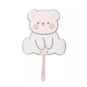 여름 부채 미니 손잡이 휴대용 곰 휴대용 동물모양