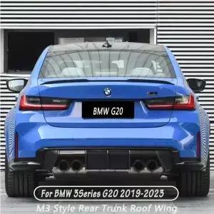 BMW G20 20192023 용 후면 범퍼 립 스포일러 캡 트렁크 루프 윙 M3 스타일 ABS 자동차 액세서리