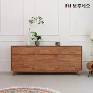 앳홈 비틀즈 러버우드 원목 3단 1800 와이드 서랍장 (골드손잡이)