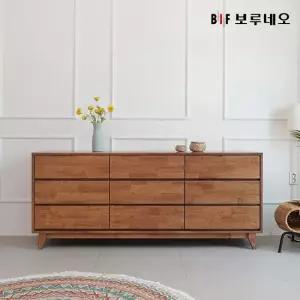 앳홈 비틀즈 러버우드 원목 3단 1800 와이드 서랍장 (헨들리스형)