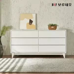 앳홈 로미오 화이트 러버우드 원목 3단 1500 와이드 서랍장