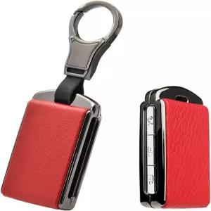 샌릴리 1Pcs 볼보 키 교체용 키리스 메탈 커버 케이스 장착 - S90 S60 V60 XC40 2020 T5 2021 키체인-레드