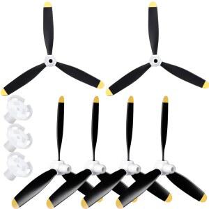 OUTUS 6 프로펠러 어댑터가 장착된 F4U RC 761-8 761-9 761-16 T28 P47 전투기 원격 제어 비행기 무선 조종 항공기와 호환되는 3 블레이드 설정(400MM)