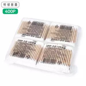 고급나무면봉 400PCS 위생면봉 멸균 아기 유아 고급면봉 4p중포장