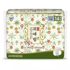 여성용품 쏘피 귀애랑 생리대 대형 14입x4개