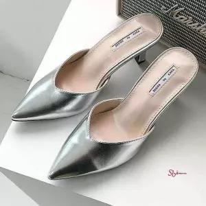 여성 뮬 여름 뾰족굽 데일리 구두 하이힐 코디 7cm 뮬하이힐hij930