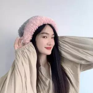 플리스 포근포근 방한겨울모자 비니 모자 털 후리스 겨울 방한 그레이