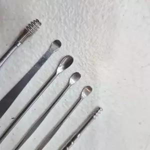 휴대용 귀후비개 귀청소 6종 세트 스테인리스 클리너 키홀더 여행용 위생 청결 케이스 귀지 귀이개