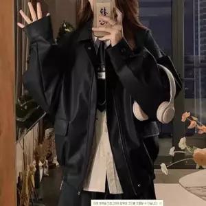 레더자켓 가죽자켓 아웃도어 페이크레더 오버핏 간절기 여성가죽점퍼