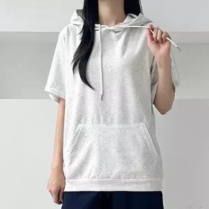 반팔 후드티 캥거루 주머니 후드 데일리 루즈핏 캐주얼 스트릿 스포 꾸안꾸 데일리룩 원마일웨어 홈웨어 운