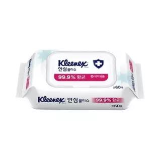 물티슈 유한킴벌리)크리넥스안심물티슈(캡형/60매)