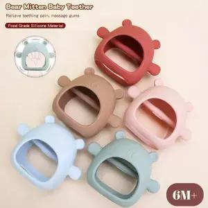 아기를위한 곰 실리콘 Teethers 신생아 젖니가 남 장난감 3 + 개월 식품 등급 BPA 무료