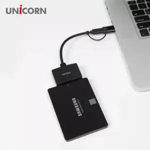 유니콘 FD-900D 2.5인치 HDD SSD듀얼 컨버터 SATA케이모니터확장 기업사은품 PC SATA C타입커넥터 SSD 노트