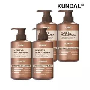 쿤달 허니 앤 마카다미아 네이처 샴푸 라임바질앤만다린 500ml x4개