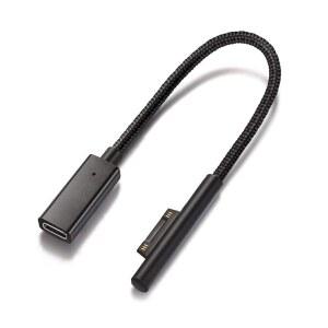 SISYPHY SURFACE PRO용 USB-C 충전 케이블에 연결 8인치 나일론 | 여성 입력 MICROSOFT PRO 12 /11 /10 /7 /6 /5 /4 /3 노트북 /GO /BOOK용 45W 이상의 PD 충전기와 케이블 필요