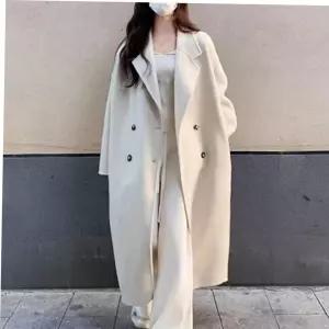 모직코트 모직 여성 롱코드 가을 박시 루즈핏 코트