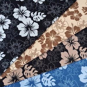 코듀로이 원단 145x50cm 하와이안 히비스커스 꽃무늬 면직물 부드러운 직물 DIY 여름 셔츠 드레스 데코 재봉용
