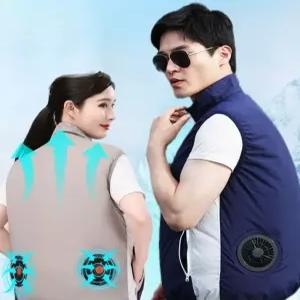 여름 선풍기 조끼 작업복 상의 쿨링 냉각 팬 펠티어