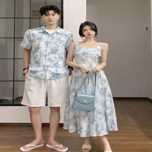 커플 신혼부부 휴양지 바캉스룩 허니문 비치웨어 발리 하와이 해외여행 빅사이즈 여성 롱