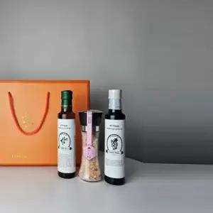 [올리오랩] 올리브250ml+발사믹250ml+핑크솔트 선물세트 1개 식용유 오일 명절 선물